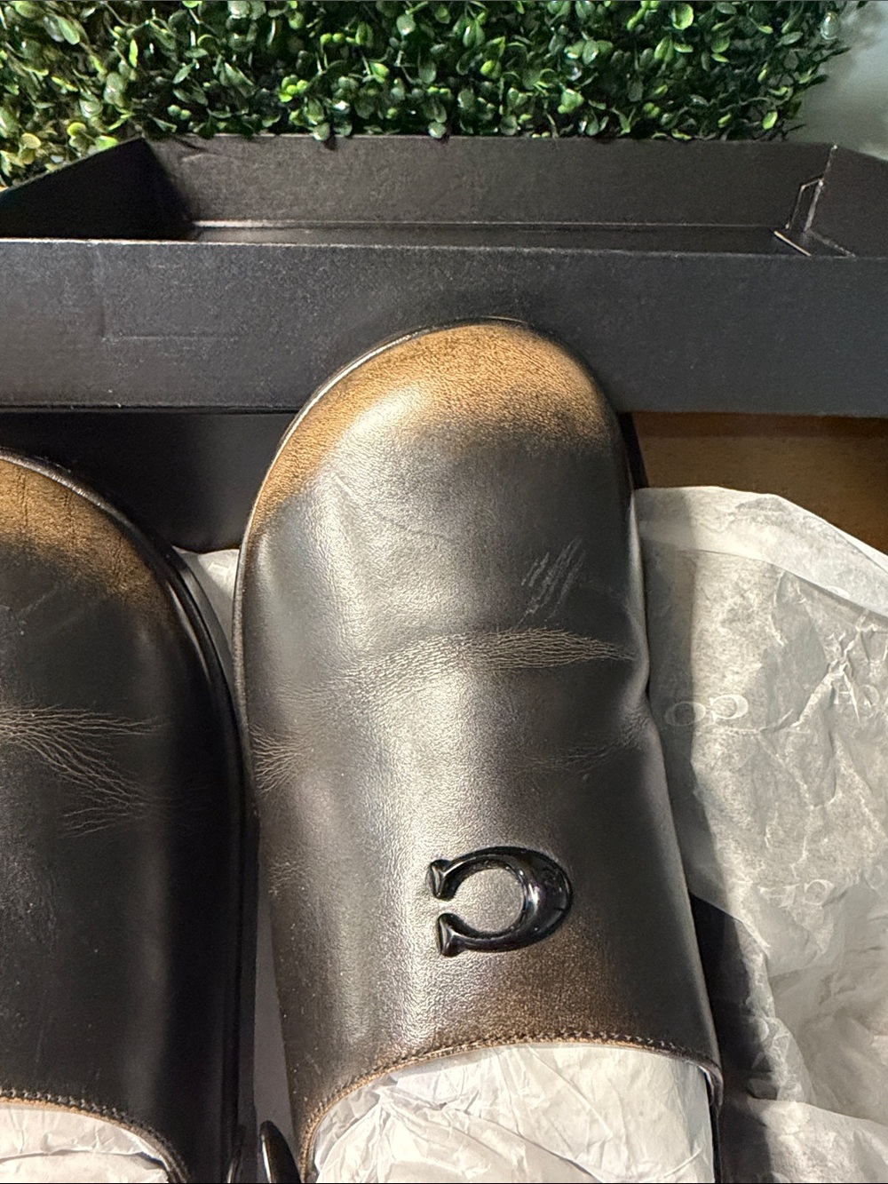 Coach Loved Leather Slip-On Clogs with Signature 'C' Accent - Picture 5 of 7